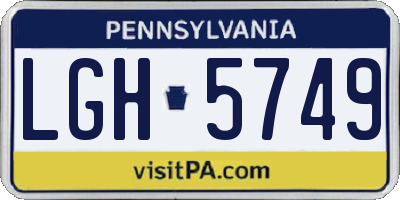 PA license plate LGH5749