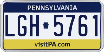 PA license plate LGH5761