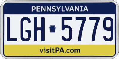PA license plate LGH5779