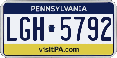 PA license plate LGH5792