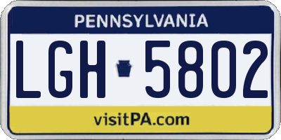 PA license plate LGH5802