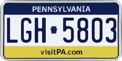 PA license plate LGH5803