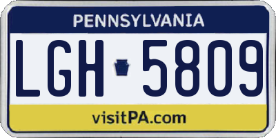 PA license plate LGH5809