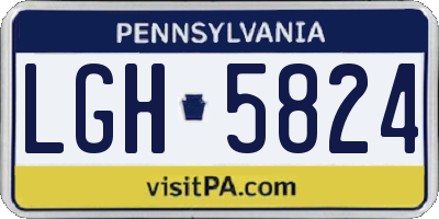 PA license plate LGH5824