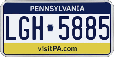 PA license plate LGH5885