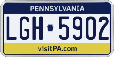 PA license plate LGH5902
