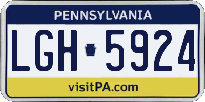 PA license plate LGH5924