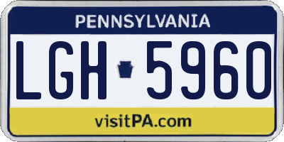 PA license plate LGH5960