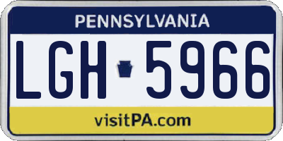 PA license plate LGH5966