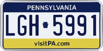 PA license plate LGH5991