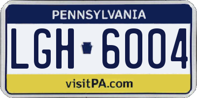 PA license plate LGH6004