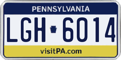 PA license plate LGH6014