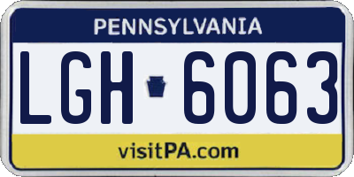 PA license plate LGH6063