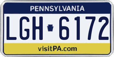 PA license plate LGH6172