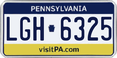 PA license plate LGH6325