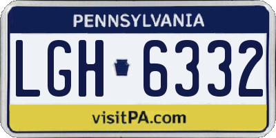PA license plate LGH6332