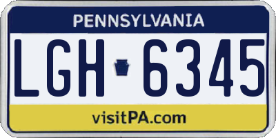 PA license plate LGH6345