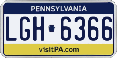 PA license plate LGH6366