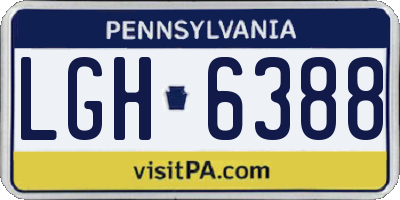 PA license plate LGH6388