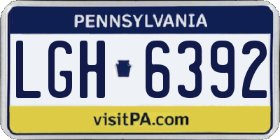 PA license plate LGH6392