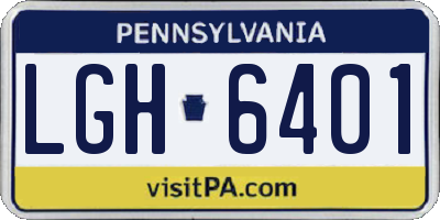 PA license plate LGH6401