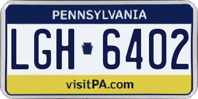 PA license plate LGH6402