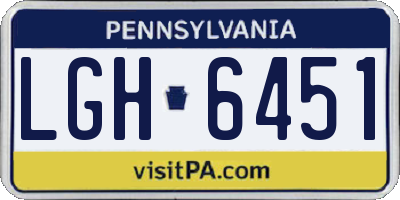 PA license plate LGH6451