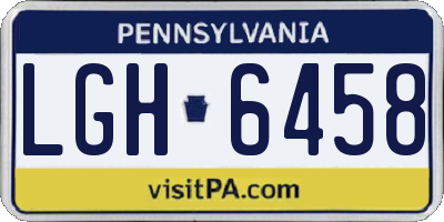 PA license plate LGH6458