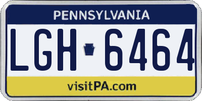 PA license plate LGH6464
