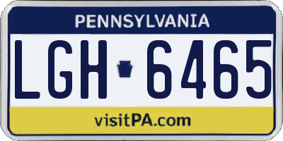 PA license plate LGH6465