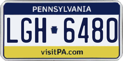 PA license plate LGH6480