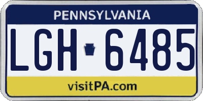 PA license plate LGH6485