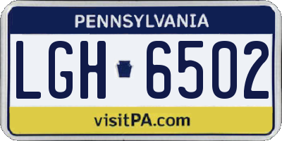 PA license plate LGH6502
