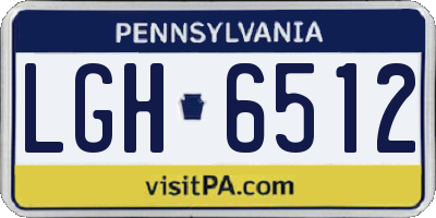 PA license plate LGH6512
