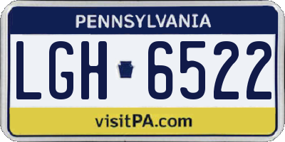 PA license plate LGH6522