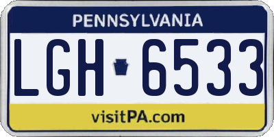 PA license plate LGH6533
