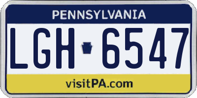 PA license plate LGH6547