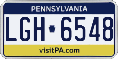 PA license plate LGH6548