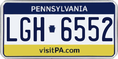 PA license plate LGH6552