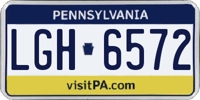 PA license plate LGH6572