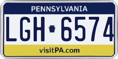 PA license plate LGH6574