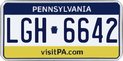 PA license plate LGH6642
