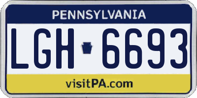 PA license plate LGH6693