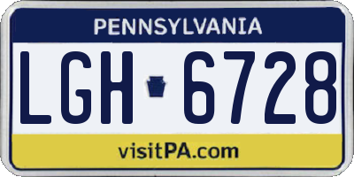 PA license plate LGH6728