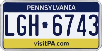 PA license plate LGH6743