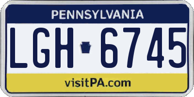 PA license plate LGH6745