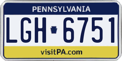 PA license plate LGH6751