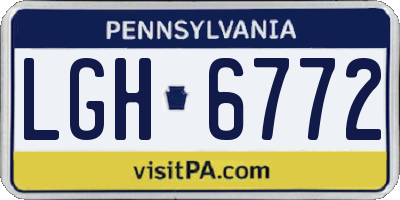 PA license plate LGH6772