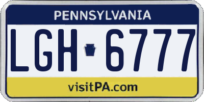 PA license plate LGH6777