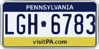 PA license plate LGH6783